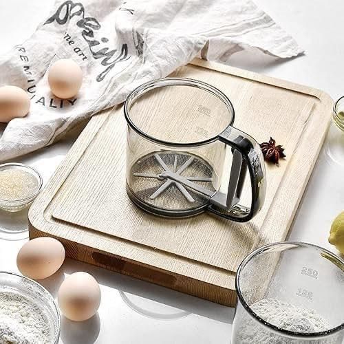 Semi Automatic Flour Sieve Hand Helder Sifter Cup Filter