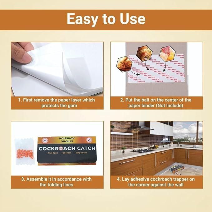 20pc Cockroach Catch Traps, Strong Adhesion Non-Toxic Odorless Pest Control